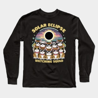 solar eclipse watching squad 2024 Long Sleeve T-Shirt